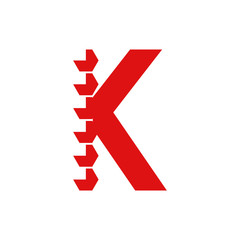 logo letter k with abstract shape vector design