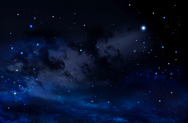 Nebula and stars in night sky  - Space background.