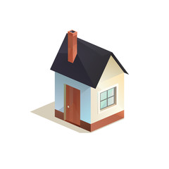 cottage, home vector icon, low poly isometric vector illustration