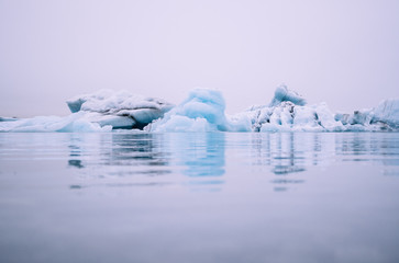 Fototapeta na wymiar Blue glacier lagoon in Iceland