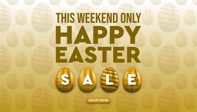 Happy Easter sale promotion design and banner stock illustration.