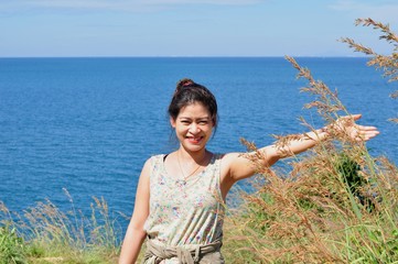 beautiful girls at the resort and seaside views, beautiful beaches of Ko Samet	