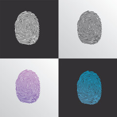 Fingerprint logo vector illustration on the white background