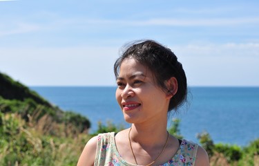 beautiful girls at the resort and seaside views, beautiful beaches of Ko Samet	