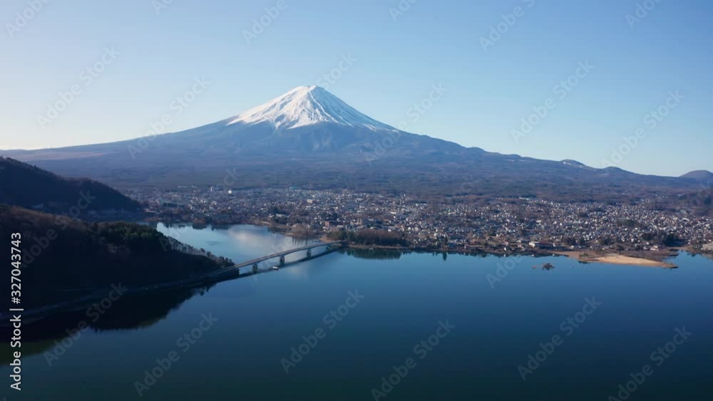 Wall mural 富士山と河口湖空撮