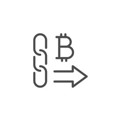 Cryptocurrency mining line outline icon