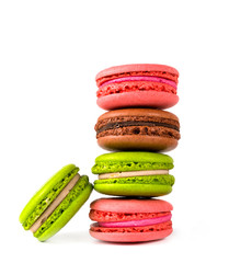 Close-Up Of Macaroons Against White Background