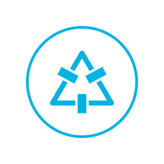 Isolated triangle inside circle line style icon vector design