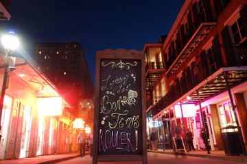 Bourbon Street in New Orleans French Quarter