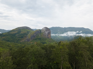 Aerial Photography of a tropical landscape, with forest and mountains Kumbira forest reserve , huge...