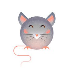  Cute rat cartoon. Little mouse. 