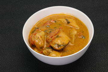 Traditional thai curry chicken soup