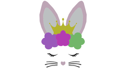 bunny with easter eggs