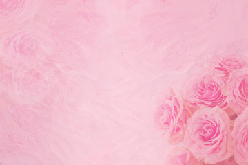 Blurred abstract pink roses background