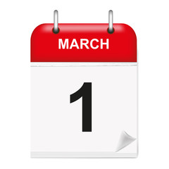 Daily calendar sheet in 3d, march day 24