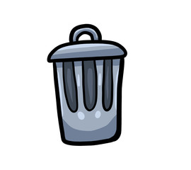 Cartoon Stylized Trash Can