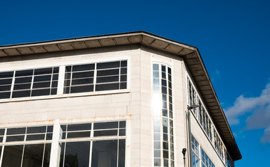 Old fashioned art deco building corner