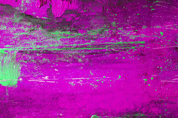 Obraz premium Luxury abstract art painting background ultraviolet pink and green. Abstract art background. Oil painting on canvas. Multicolored bright texture. Fragment of artwork