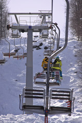 Snow slope, the route of the ski resort