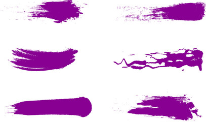 Violet set of grange brush strokes as a background for your text or element for design.