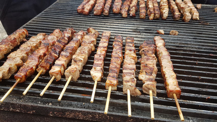 souvlaki or souvlakia greek traditional meat food preperation