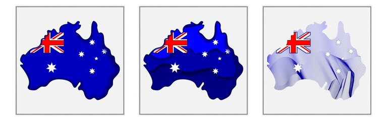 Obraz na płótnie Canvas Australia coloring the map and concept flag. Vector