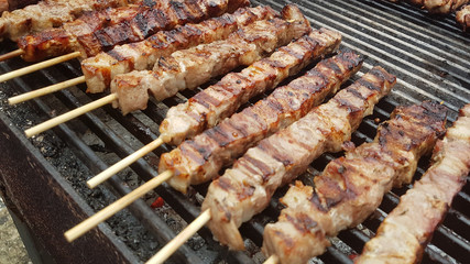 souvlaki or souvlakia greek traditional meat food preperation
