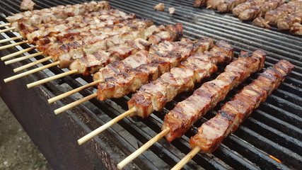 souvlaki or souvlakia greek traditional meat food preperation