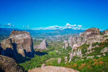 Landscape of Corfu mountains with greenery.