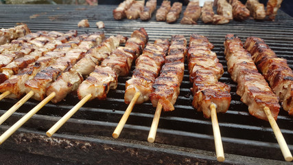 souvlaki or souvlakia greek traditional meat food preperation