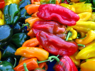 Fresh pepers at farmers market
