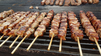 souvlaki or souvlakia greek traditional meat food preperation