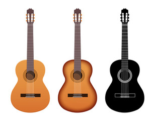 Obraz premium Classic guitar. Colored and black & white versions. High quality details.