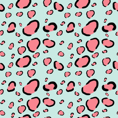 leopard print, texture. Jaguar fur. Pattern, on a blue background