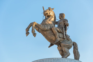 Warrior on horse Alexander the Great in Skopje