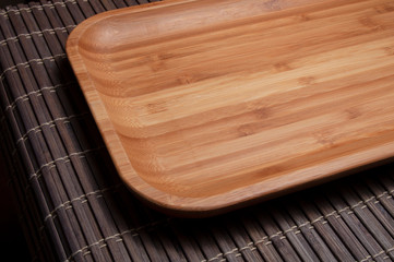 empty wooden dish without food natural