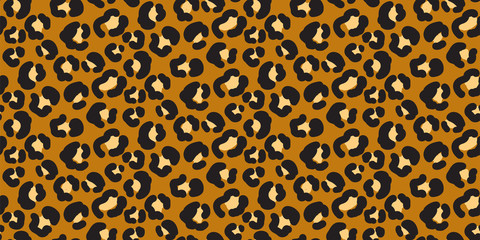 Leopard wild print pattern with spots and hearts. Brown leopard cheetah abstract skin print.