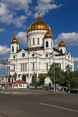 Fototapeta na wymiar View on the Church of Christ the Savior. Moscow