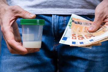 Sperm Donor Holding Container And Euro