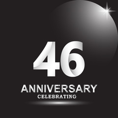 46 anniversary logo vector template. Design for banner, greeting cards or print