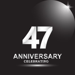 47 anniversary logo vector template. Design for banner, greeting cards or print