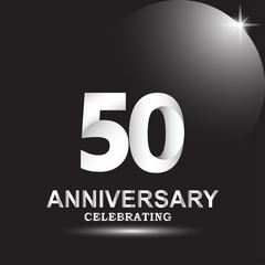 50 anniversary logo vector template. Design for banner, greeting cards or print