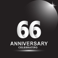 66 anniversary logo vector template. Design for banner, greeting cards or print