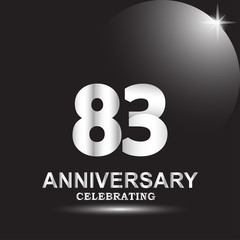 83 anniversary logo vector template. Design for banner, greeting cards or print