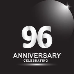 96 anniversary logo vector template. Design for banner, greeting cards or print