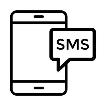 Mobile phone SMS icon illustration for perfect mobile app UI designs.