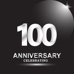 100 anniversary logo vector template. Design for banner, greeting cards or print