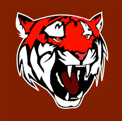  illustration of tiger mascot design