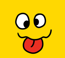 Cartoon Stylized Emoticon Face Background