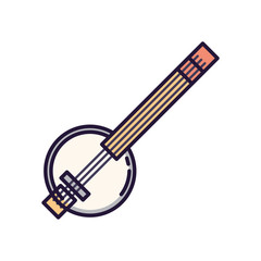 Isolated music banyo instrument fill style icon vector design